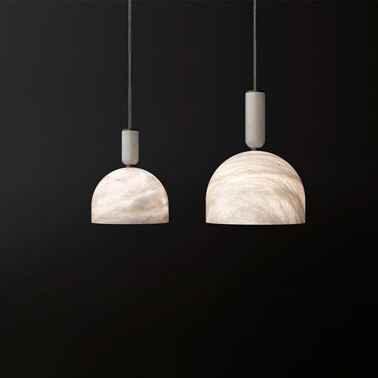 Modern Alabaster Bedside Pendant Light, Bedroom Pendant Lamp