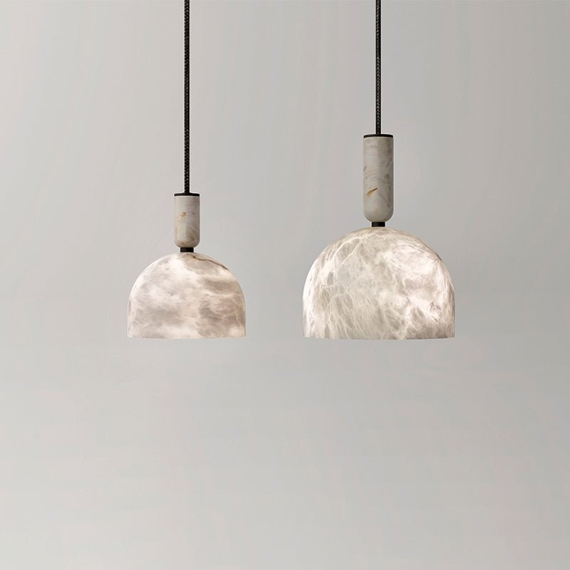 Modern Alabaster Bedside Pendant Light, Bedroom Pendant Lamp