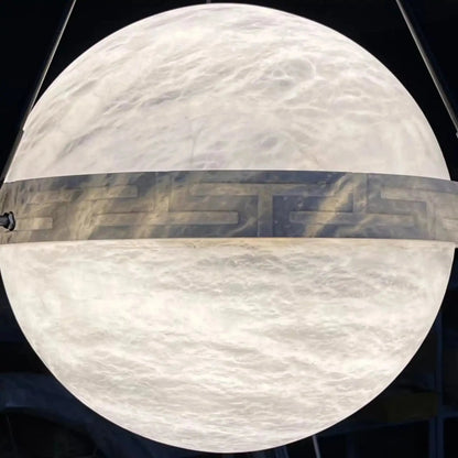 Modern Alabaster Globe Pendant Light