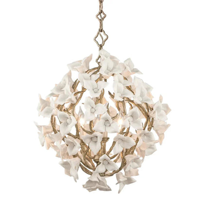 Modern Art Design Lily Ceramic Flower Chandelier for Low-ceiling