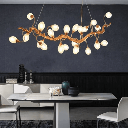 Modern Art Extra Large Branch Style Chandelier with Clear Bubble Glass Eggs for Dining Room and Living Room