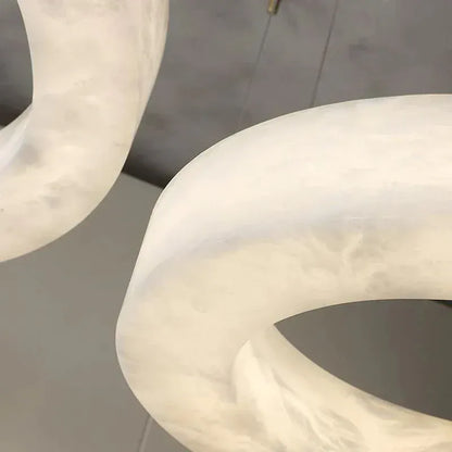 Modern Aurora Alabaster Round Chandelier For Living Room 19.7", 27.6", 35.4"
