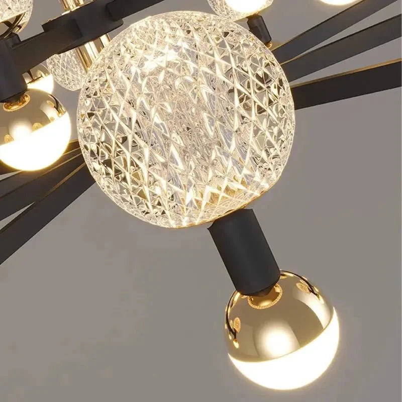 Modern Black Linear Dining Room Chandelier 12/16 Lights