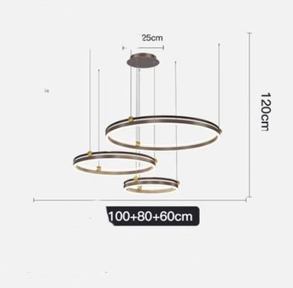 Modern Brushed Aluminum LED Fish Chandelier