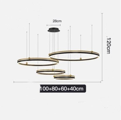 Modern Brushed Aluminum LED Fish Chandelier