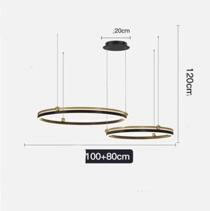 Modern Brushed Aluminum LED Fish Chandelier