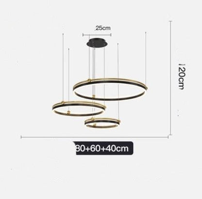 Modern Brushed Aluminum LED Fish Chandelier