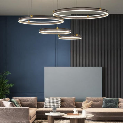 Modern Brushed Aluminum LED Fish Chandelier