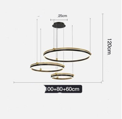 Modern Brushed Aluminum LED Fish Chandelier