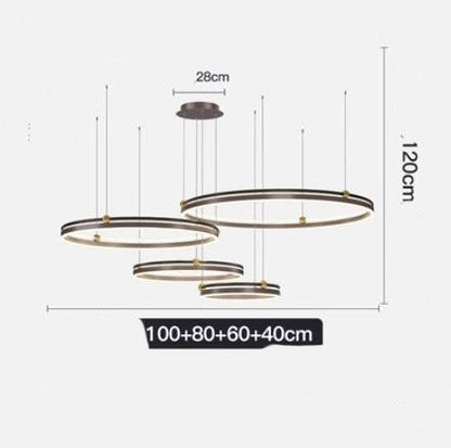 Modern Brushed Aluminum LED Fish Chandelier