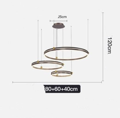 Modern Brushed Aluminum LED Fish Chandelier