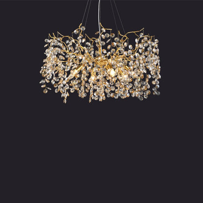 Modern Crystal Branch Chandelier for Foyer Entryway 1.5"D