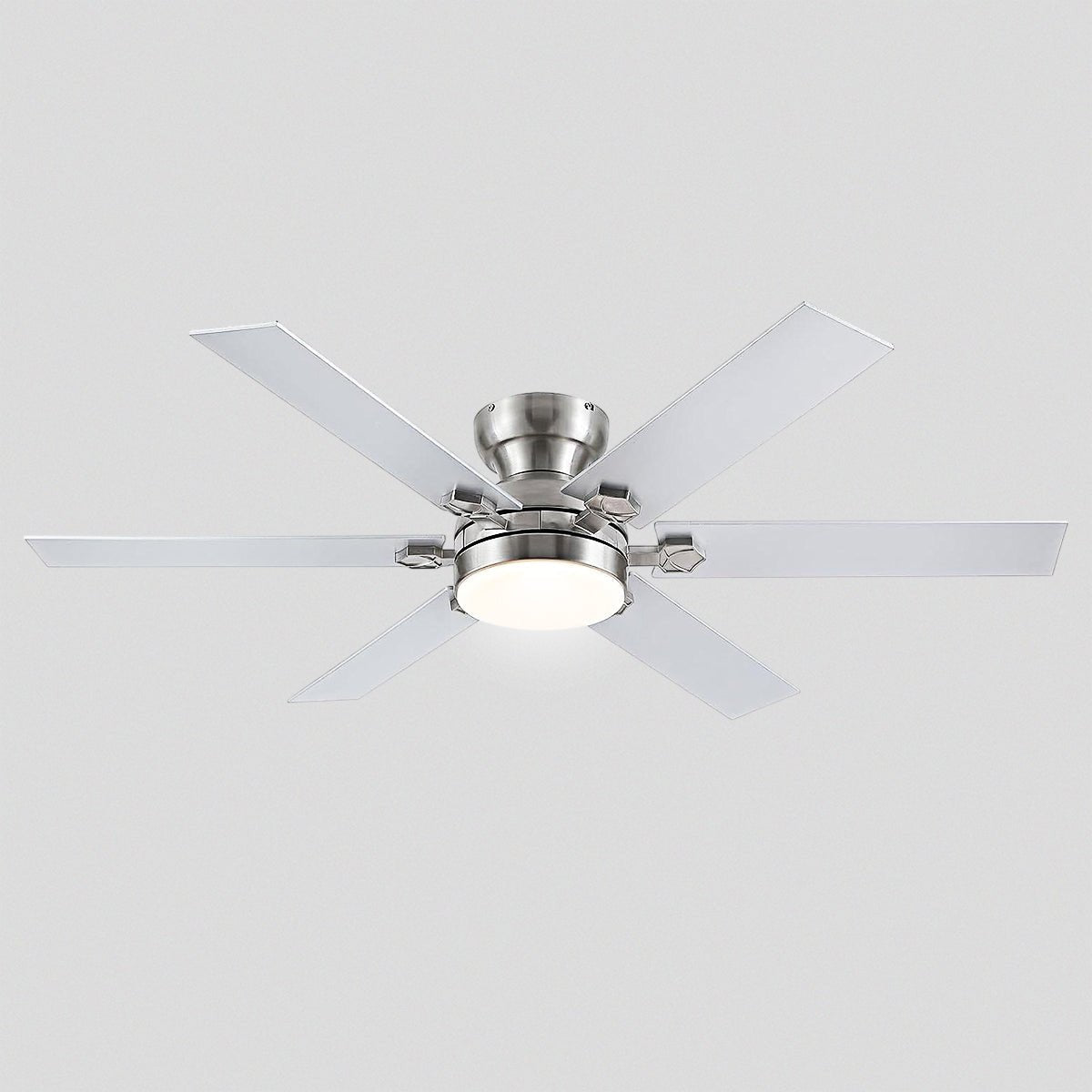 Modern Flush Mount Fans Light Ceiling Fans with Lights Black Low Profile Ceiling Fans 52“