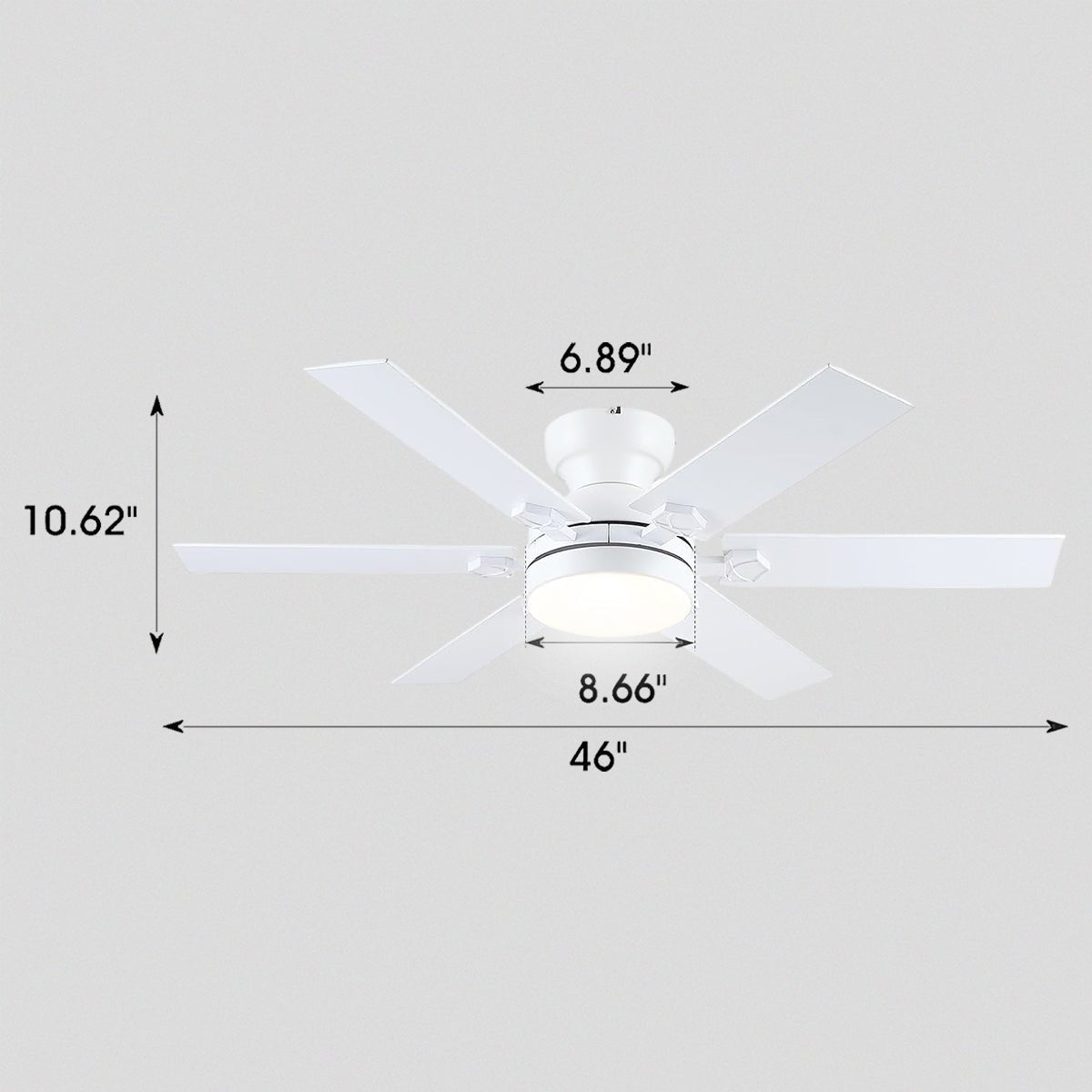 Modern Flush Mount Fans Light Ceiling Fans with Lights Black Low Profile Ceiling Fans 52“