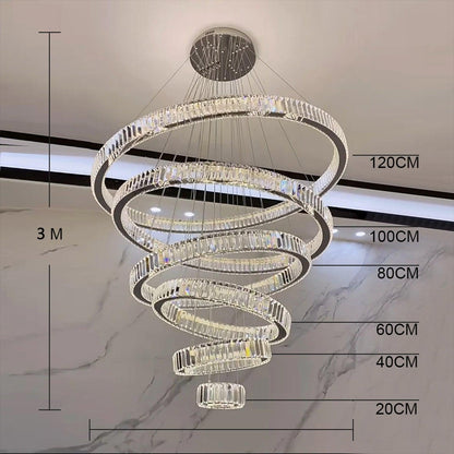 Modern Front Entryway Chandelier 3/4/5/6/7 Rings Crystal Gold/ Chrome Finish Ceiling Lamp