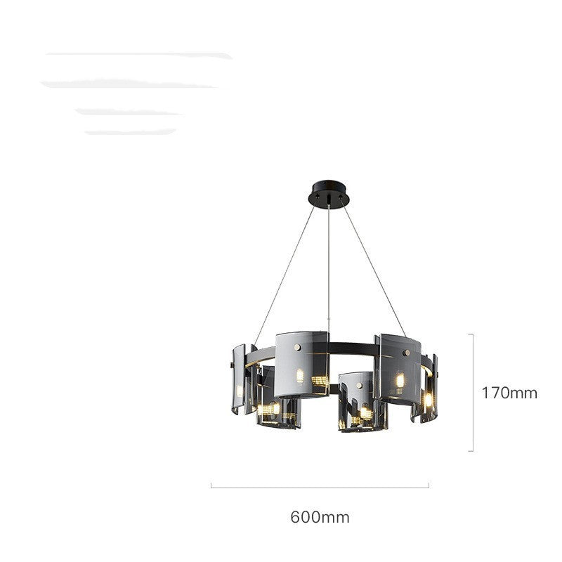 Modern Glass Multi-Head LED Chandelier