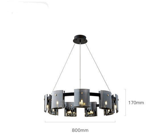 Modern Glass Multi-Head LED Chandelier