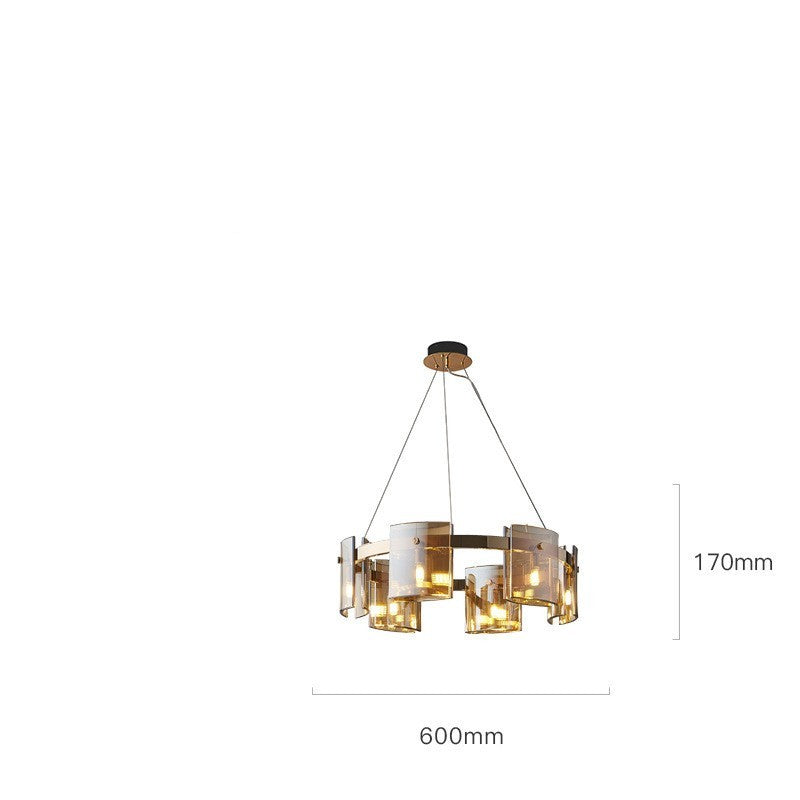 Modern Glass Multi-Head LED Chandelier