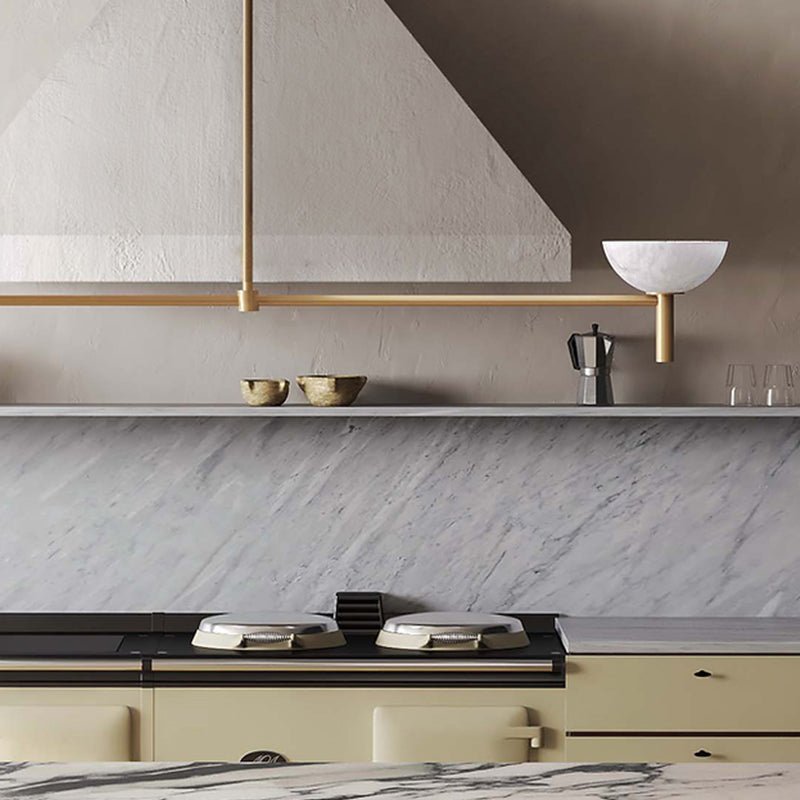 Modern Kitchen Island Pendant Light with Alabaster Shades, Linear Real Alabaster Pendant Lamp