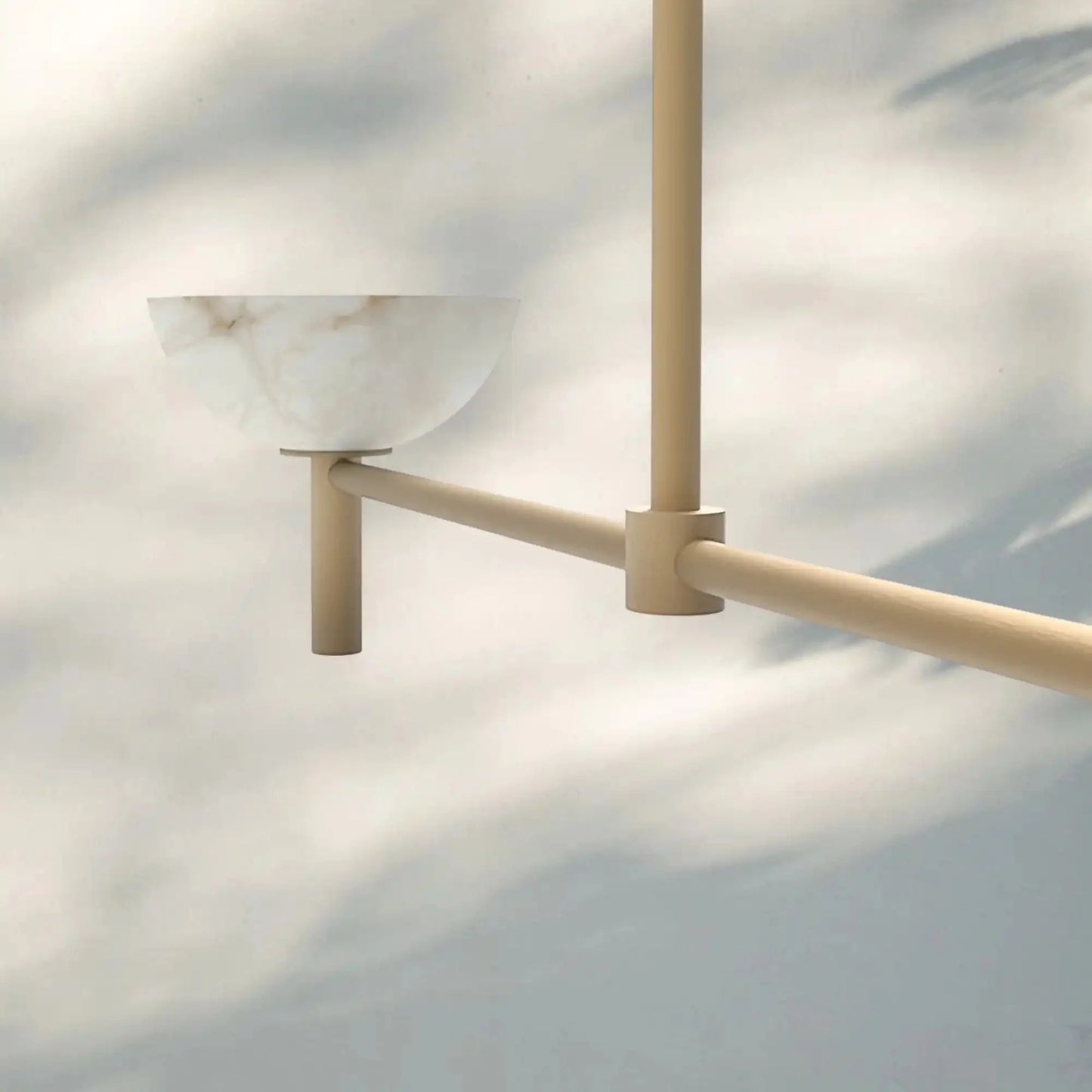 Modern Kitchen Island Pendant Light with Alabaster Shades, Linear Real Alabaster Pendant Lamp