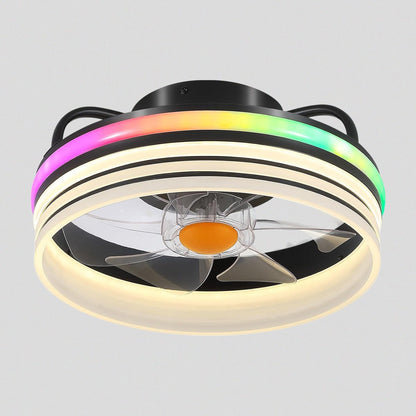 Modern LED Flush Mount Ceiling Fan Light 13"