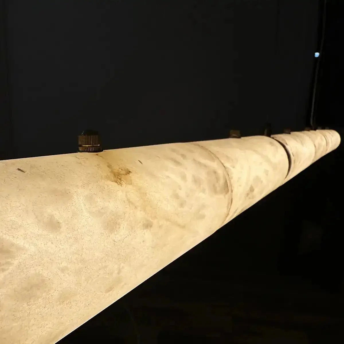 Modern Linear Alabaster Chandelier, Chandelier Over Dining Table