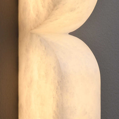 Modern Luxe Brass Natural Alabaster Wall Sconce for Entryway