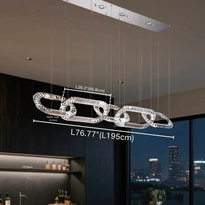 Modern Luxury Crystal Chain Cluster Chandelier for High Ceiling/Dining Room