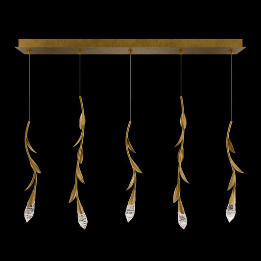 Modern Luxury Floating Branches Floral Crystal Chandelier with Rectangular Canopy for High-ceiling