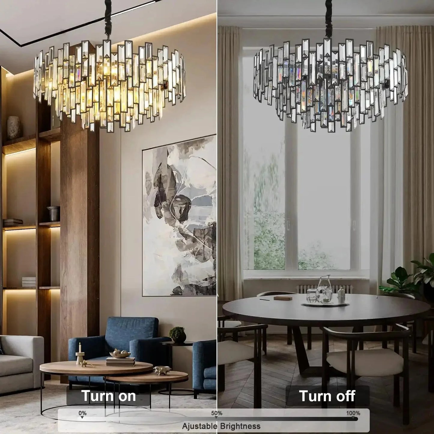 Modern Round Luxury K9 Crystal Chandelier for Dining Room Entryway Foyer