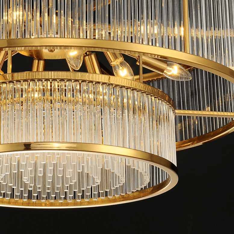 Modern Round/Rectangular Glass Rods Chandelier