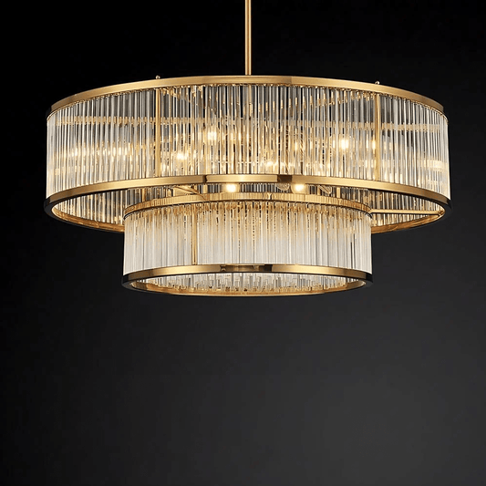Modern Round/Rectangular Glass Rods Chandelier