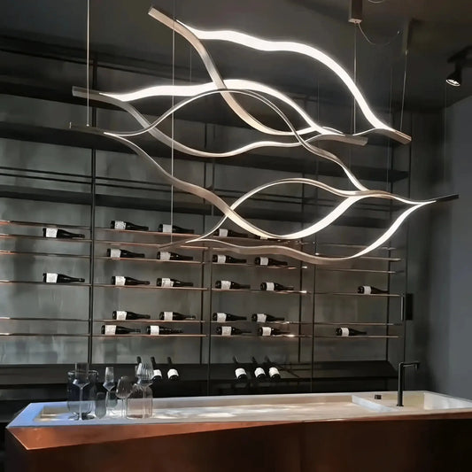 Modern Simple Aluminum Waving Chandelier