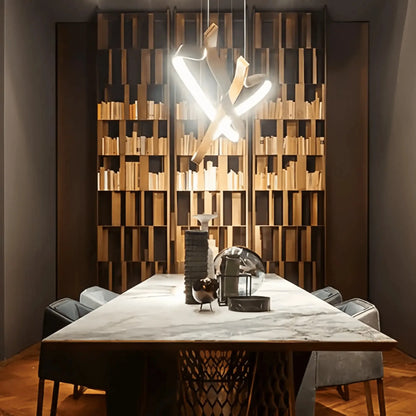 Modern Simple Aluminum Waving Chandelier