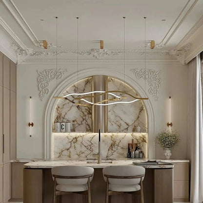 Modern Simple Aluminum Waving Chandelier