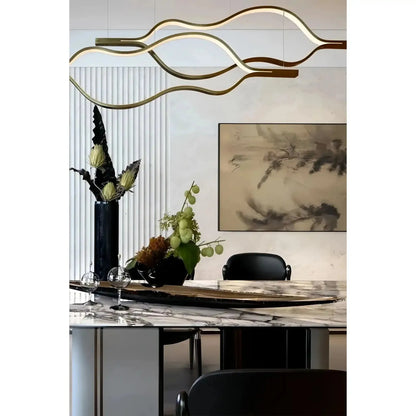 Modern Simple Aluminum Waving Chandelier