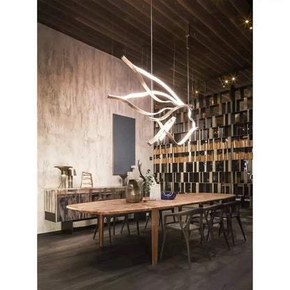 Modern Simple Aluminum Waving Chandelier