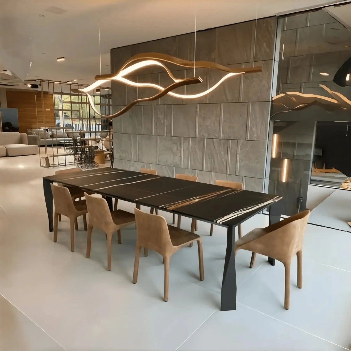 Modern Simple Aluminum Waving Chandelier