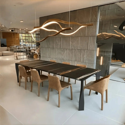 Modern Simple Aluminum Waving Chandelier