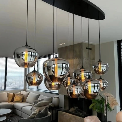 Modern Smoke Gray Glass Lamp Designer Chandelier