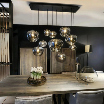 Modern Smoke Gray Glass Lamp Designer Chandelier