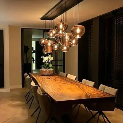 Modern Smoke Gray Glass Lamp Designer Chandelier