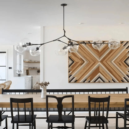 Modern Sputnik Smoky Gray/Amber Glass Branch Chandelier for Kitchen Island/Dining Room
