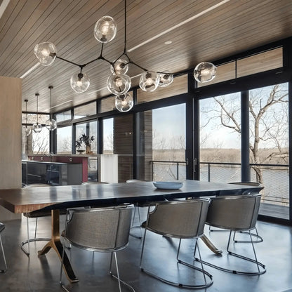 Modern Sputnik Smoky Gray/Amber Glass Branch Chandelier for Kitchen Island/Dining Room