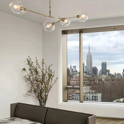 Modern Sputnik Smoky Gray/Amber Glass Branch Chandelier for Kitchen Island/Dining Room