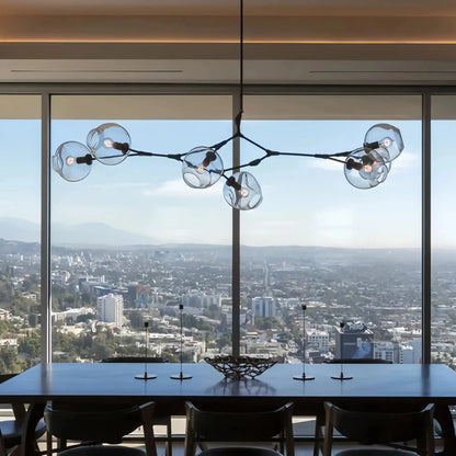 Modern Sputnik Smoky Gray/Amber Glass Branch Chandelier for Kitchen Island/Dining Room