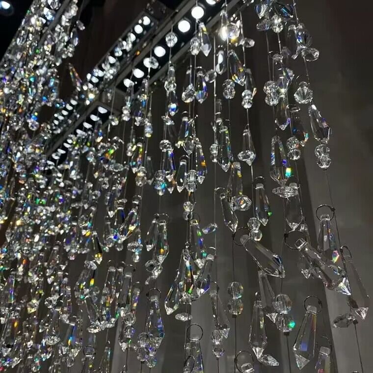 Modern Waterfall Tassel Crystal Chandelier for Dining & Kitchen