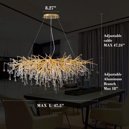 Dorris Crystal Branch Chandelier 45"