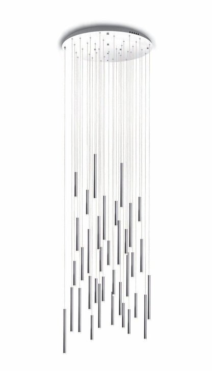 Bellini Round Two-Tone Tubular Pendant Light Chandelier