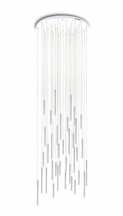 Bellini Round Two-Tone Tubular Pendant Light Chandelier